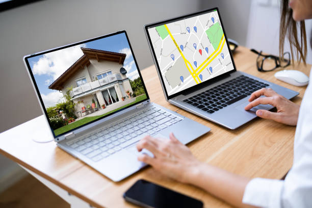 Person comparing a property and area before buying a home